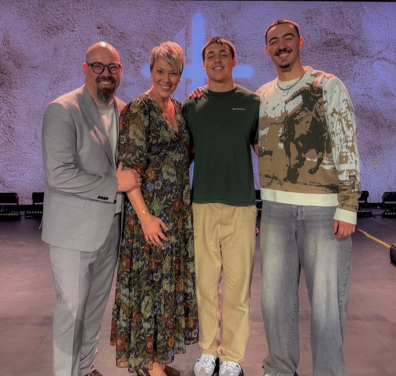 Karin Kriel with her husband and two sons